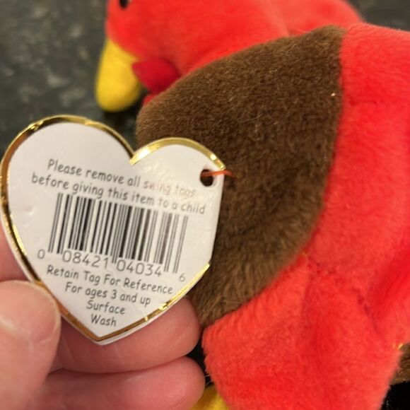 Ty Beanie Babies "Gobbles" the Turkey/Vintage Holiday Decor - Picture 10 of 10